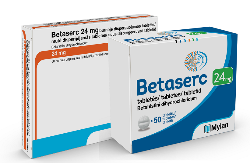 Betaserc 24mg pakuotės 