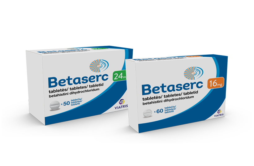 Betaserc 24mg pakuotės 
