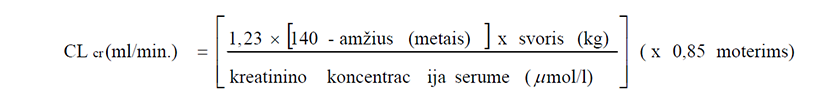 Lyrica dozavimas esant diagnozuotam inkstų funkcijos sutrikimui. 